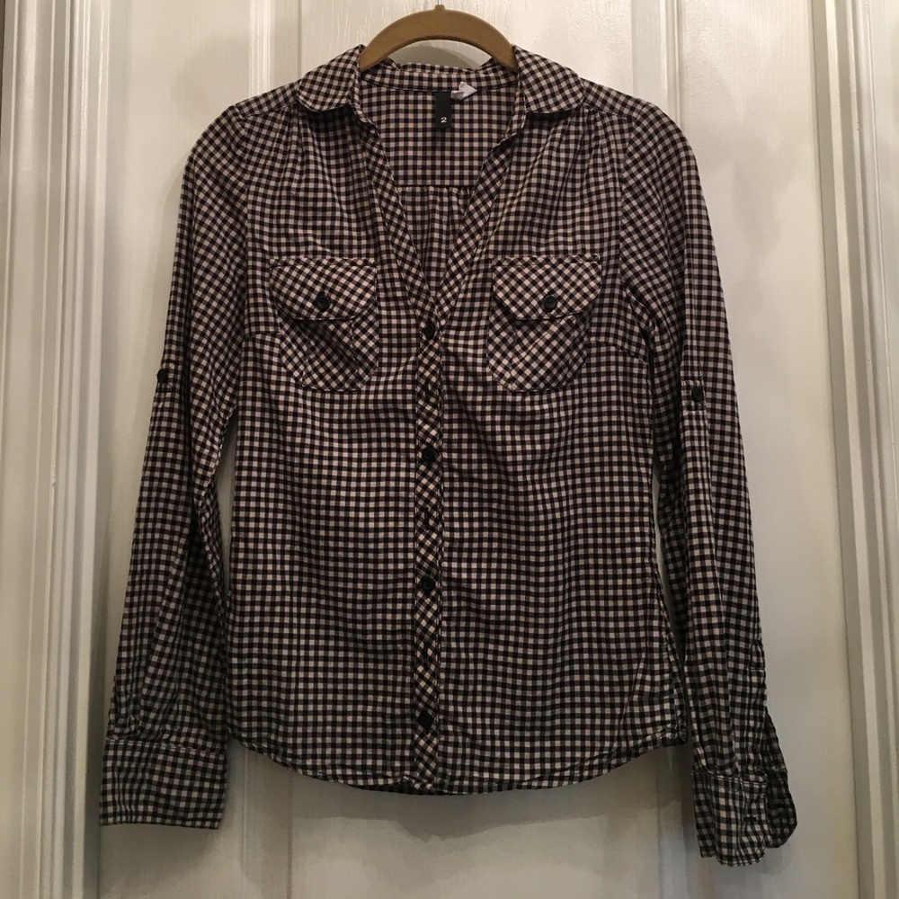 H&M checkered blouse - size 2