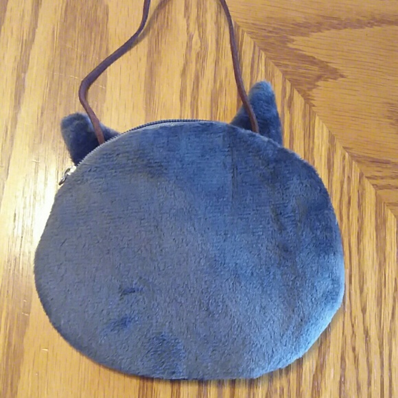 Cat zipper coin purse w/ leather shoulder strap - Picture 3 of 6