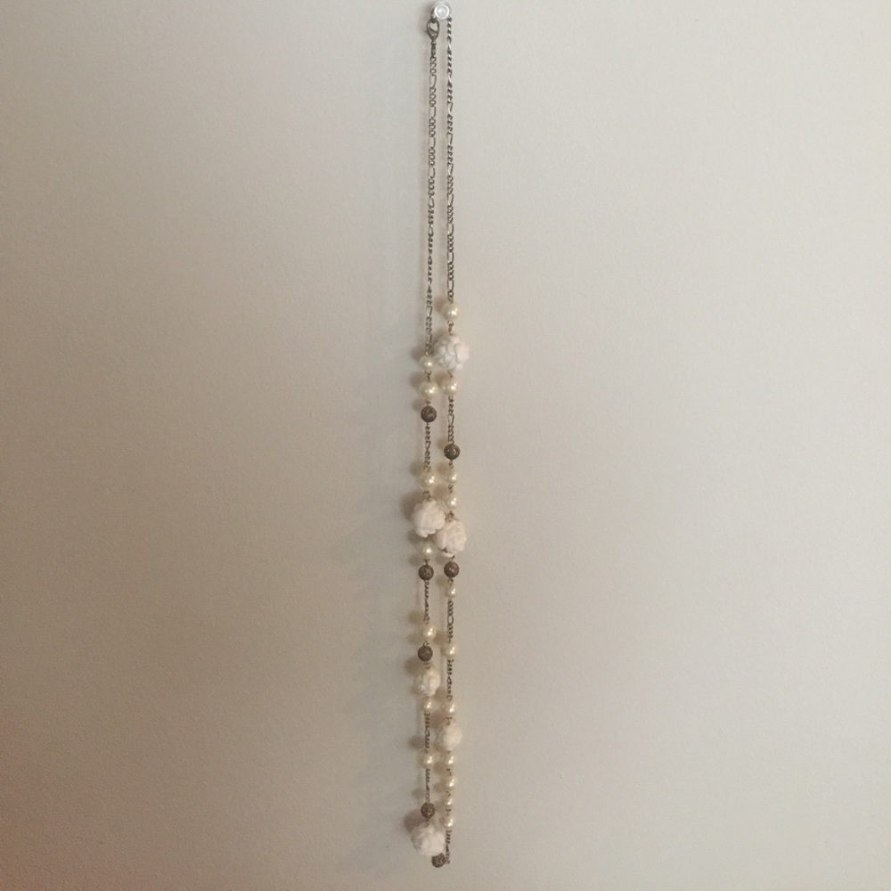 White beaded necklace