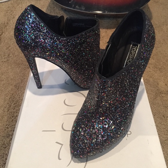 Topshop Glitter Booties - Picture 1 of 3