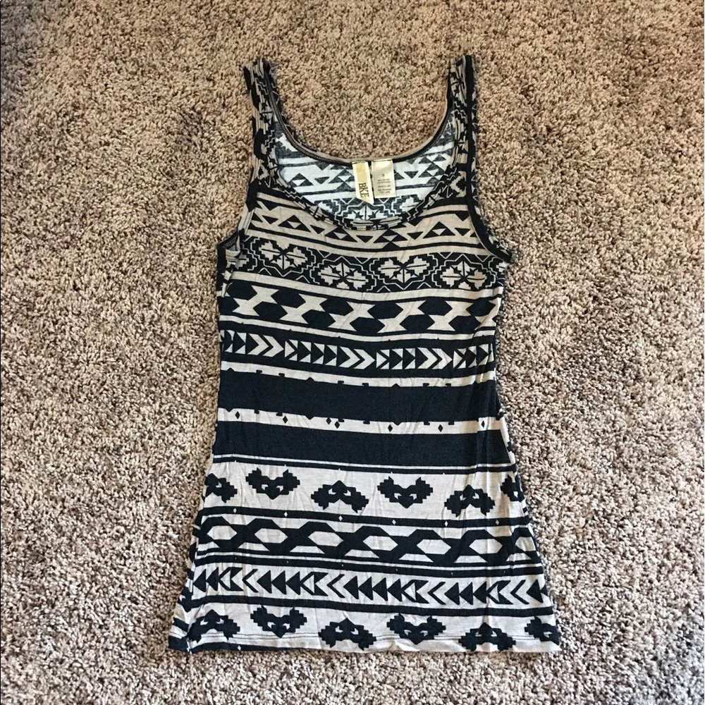 Tan & Black Aztec Print Tank