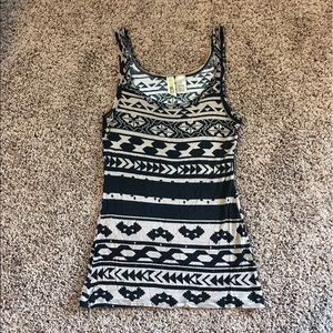 Tan & Black Aztec Print Tank