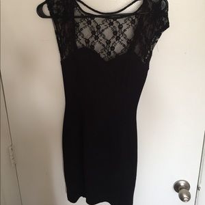 lace top black mini Guess dress