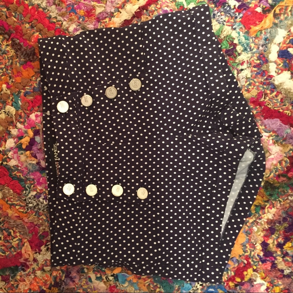 Wet Seal retired high wasted navy poka dot shorts