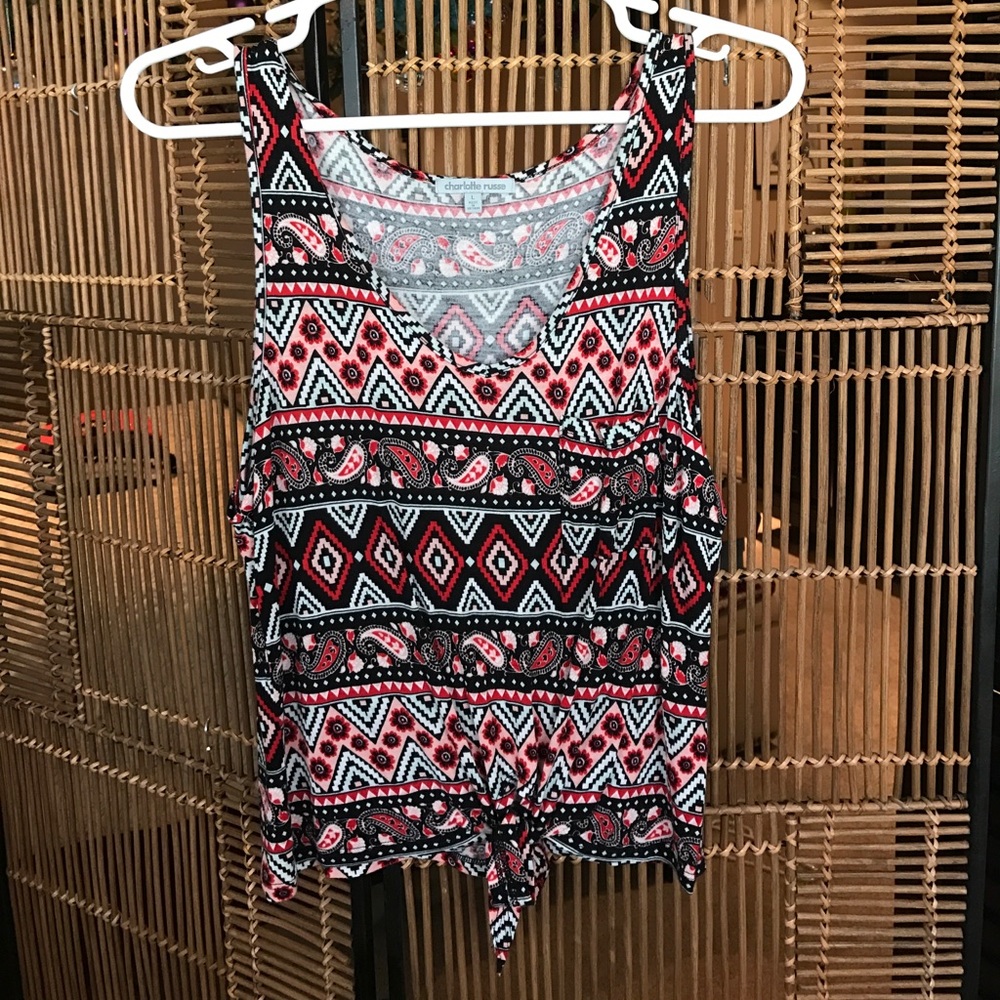 Pattern Tank w/ Front Pocket