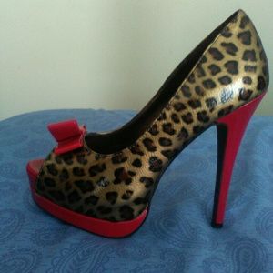 Leopard & Red Patent Pumps