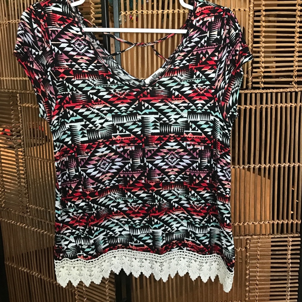 Aztec Top with Lace Bottom