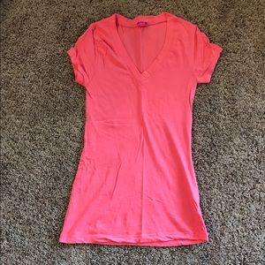 Coral V-Neck Tee