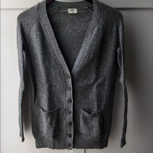 Grey Merino Wool Madewell Button-up Cardigan
