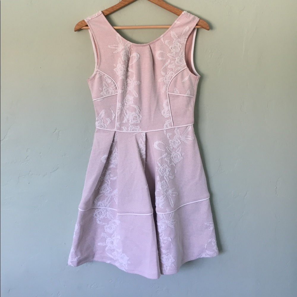 Blush Pink Tea Party Lace Dress Low Back