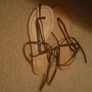 Black T Strap Sandals