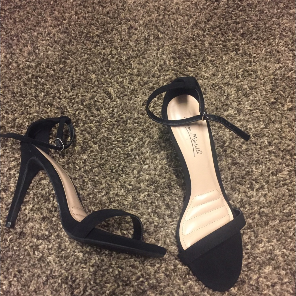 Black strappy heels