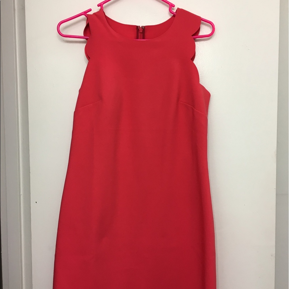 J. Crew Coral Scallop Sheath Dress