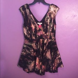 Metallic printed romper.