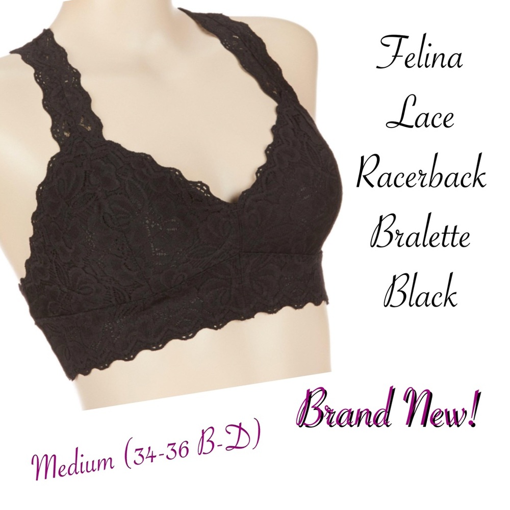 Brand 🆕SEXY Black Lace Racerback Bralette M