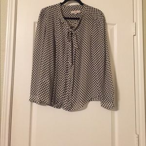 LOFT Black & White Blouse