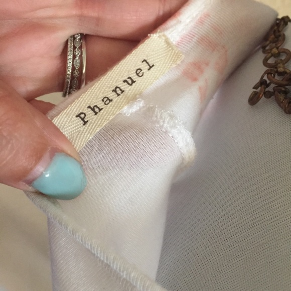 Phanuel cream, brown, peach tie dye cowl neck top - Picture 7 of 8