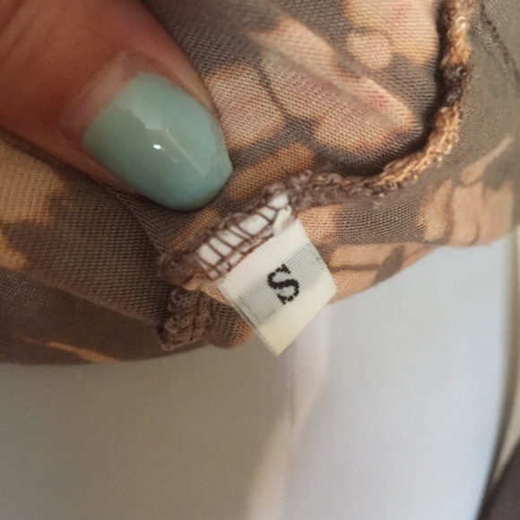 Phanuel cream, brown, peach tie dye cowl neck top - Picture 8 of 8