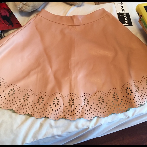 Dresses & Skirts - Faux leather nude skirt