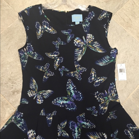 CeCe Floating Butterflies Drop Waist Dress - Picture 4 of 5