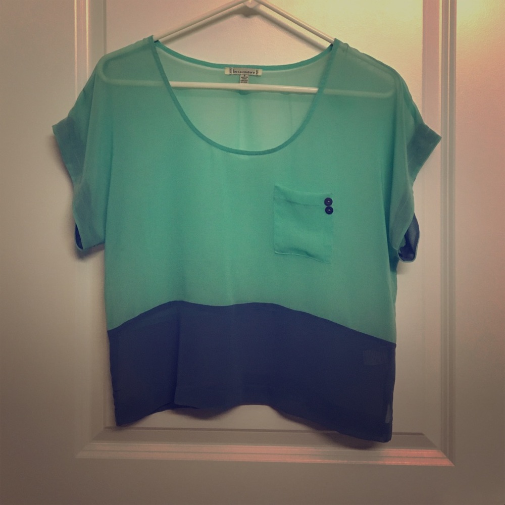 Lucca Couture Drapey Chiffon Crop Top