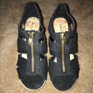 Zip sandal wedges