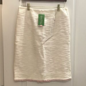 NWT Lilly Pulitzer Cream Pencil Skirt Sz 2