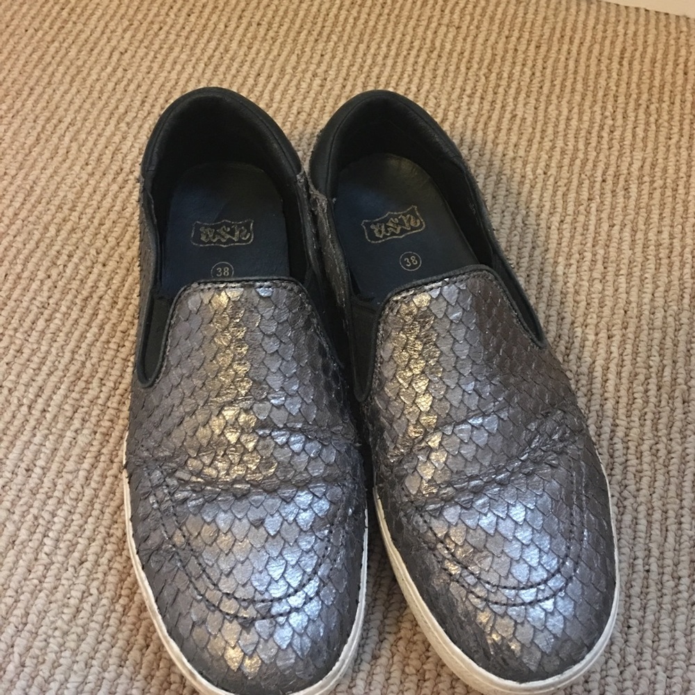 Ash Silver slip Ons