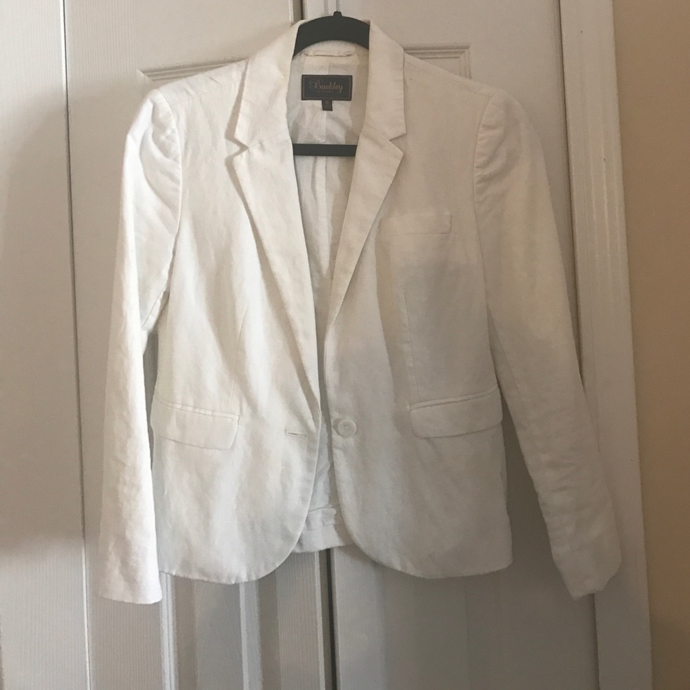 Madewell white cotton blazer， size 0