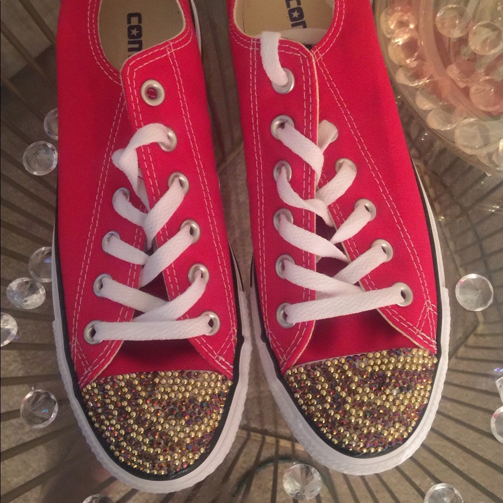 Blinged Red Converse
