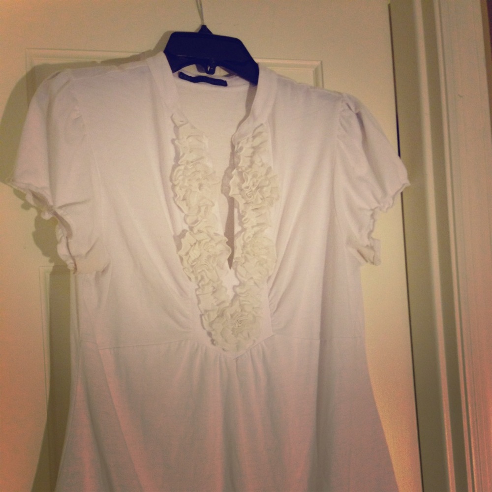 Maurice's cream colored ruffle top