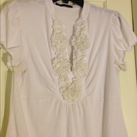 Maurice's cream colored ruffle top - Picture 2 of 2