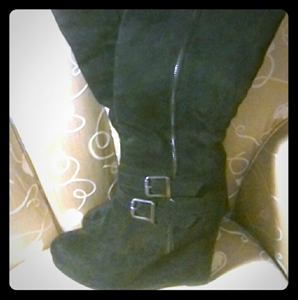 Knee high wedge boots