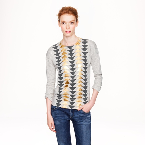 J. Crew Tops - JCREW Vintage Sweatshirt in Metallic Triangles