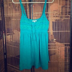 dELIA's Teal Tank with Button & Lace Detail