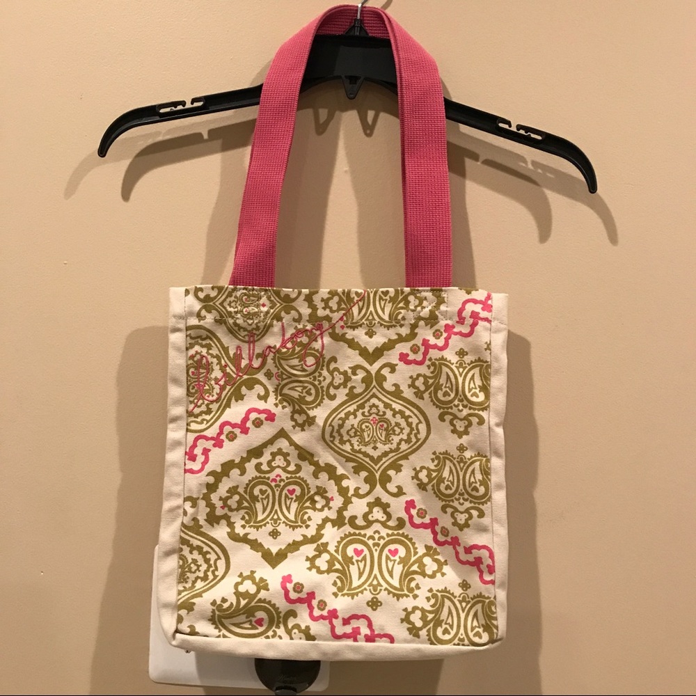 USED, Billabong, pink/green tote bag.