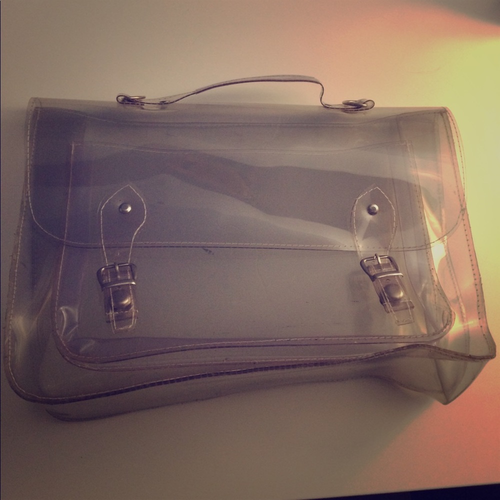 Clear plastic satchel