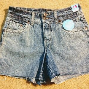 Justice Girls Blue Denim Shorts Size 14 Slim New