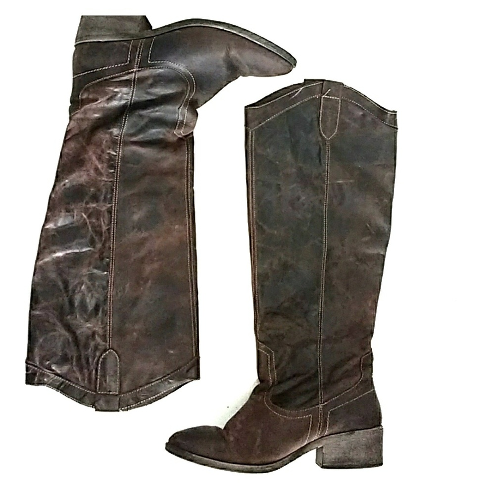 P-Manor Brown Leather Riding Boot US 11