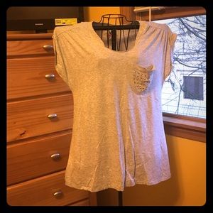 Heather grey tunic top