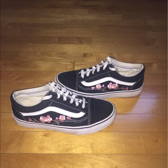 Vans Shoes Custom Cherry Blossom Old Skools Womens