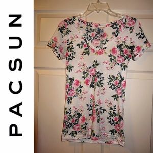 PacSun Floral V Neck Tee