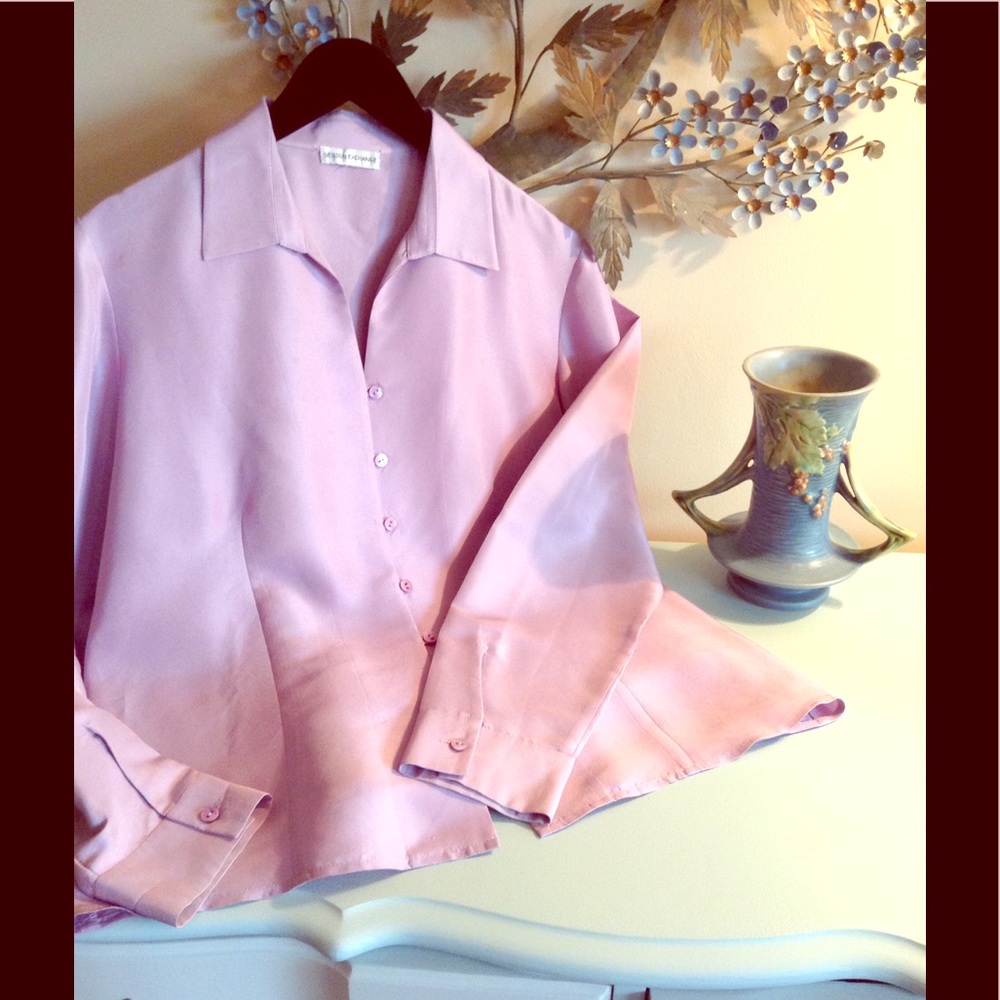 Raw silk blouse, lavender