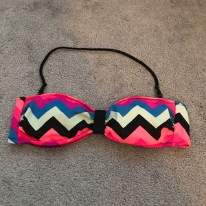 PINK chevron bikini bandeau sz S