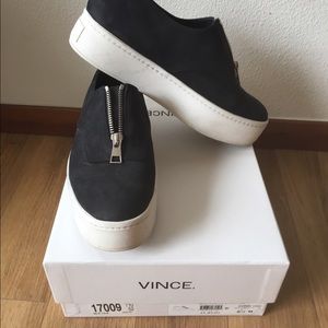 Vince zip suede platform sneakers size 6.5