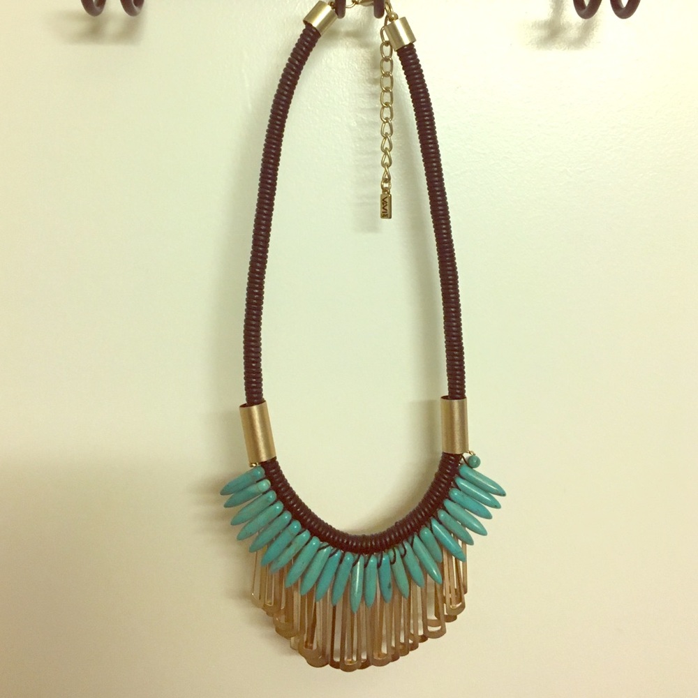Tribal Inspired Turquoise Statement Necklace