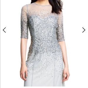 Gray beaded illusion Gown