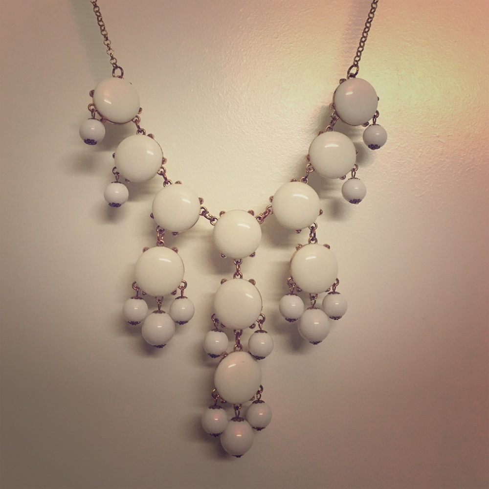 White Bubble Statement Necklace