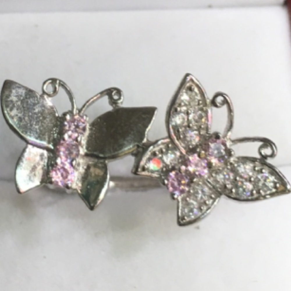 New 925 sterling silver butterflies Ring size 8 - Picture 2 of 4