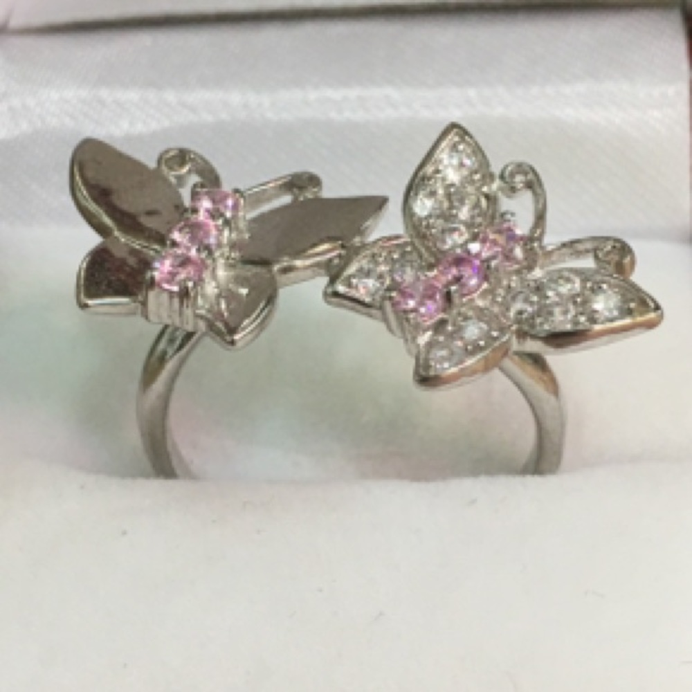 New 925 sterling silver butterflies Ring size 8 - Picture 4 of 4
